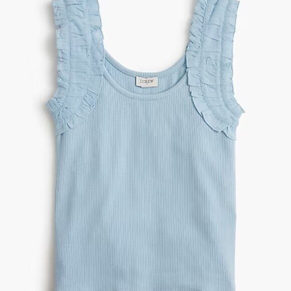 J Crew Ruched-Strap Tank Top 2X Ocean Blue - Picture 2 of 2